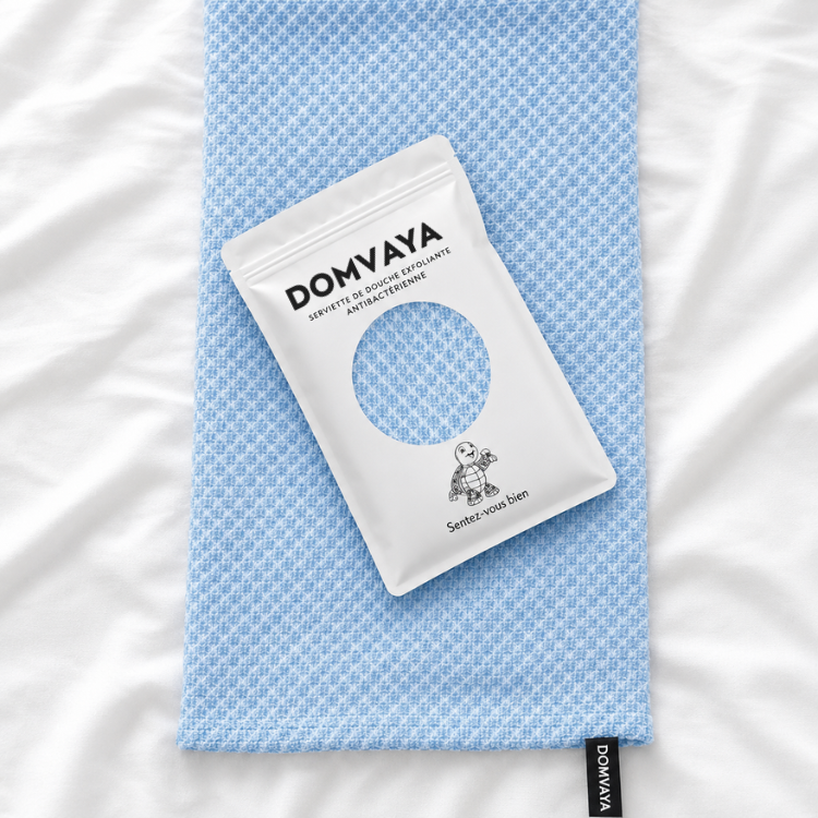 Serviette de douche exfoliante antibactérienne