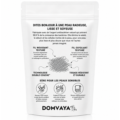Serviette de douche exfoliante antibactérienne