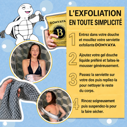 Serviette de douche exfoliante antibactérienne